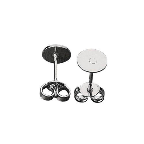Boucles D'oreille Av. Platine, 6mm Ø, Platine, 4 Pièces