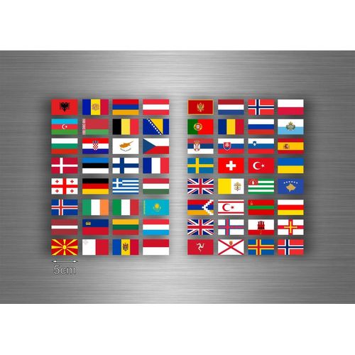 Planche Autocollant Sticker Drapeau Europe Pays Rangement Timbre Classement