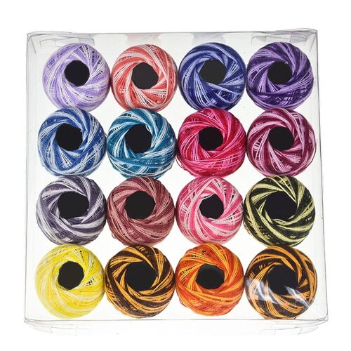 Ensemble De 16 Pièces De Boule De Crochet Portable Rond Pour Vêtements De Maison, Pull À Fil À Coudre, Accessoires De Fils De Couleur Aléatoire, Solide