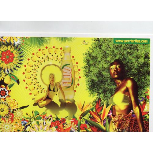 Carte Postale Publicitaire Pour L'eau Perrier - Non Ecrite ( Bouteille Jaune Centrale En Relief ) -Non Écrite