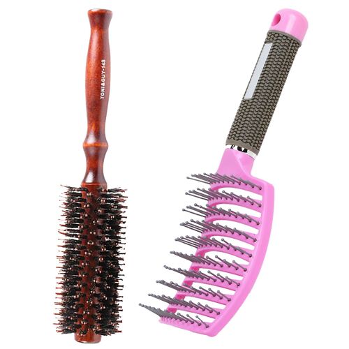 Cheveux Lisses À Dents Larges Grand Pli Et Baril À Friser Peigne Rond Peigne Roulant