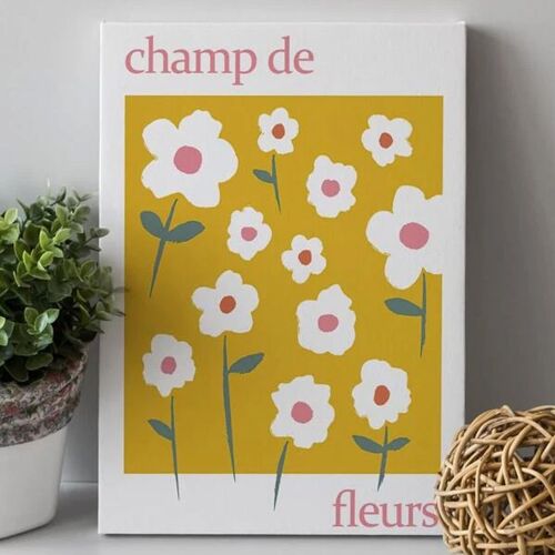 Impression sur toile avec cadre, décoration murale florale, fleurs blanches, document lumineux, rapide pour le salon, 2 pièces
