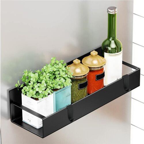 Organisateur de rack de stockage d¿épices magnétique pour réfrigérateur et four, organisateurs de réfrigérateur noir et stockage
