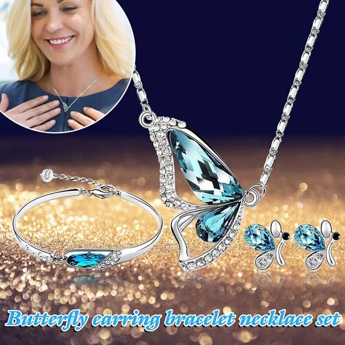 Dames Boucles D'oreilles Bracelet Collier Set Pendentif Collier