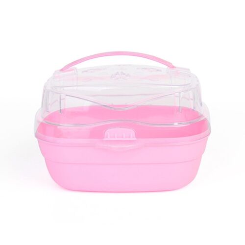 Souris Abs Cage Portable, Respirante, Réutilisable, Lavable, Couleur Unie, Poignée De Levage, Voyage, Étui Pour Animaux De Compagnie, Accessoires