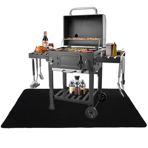 Tapis de barbecue - Résistant au feu - Tapis de protection de sol - Tapis de protection d'extérieur pour barbecue à gaz au charbon de bois - 39 x 60 pouce