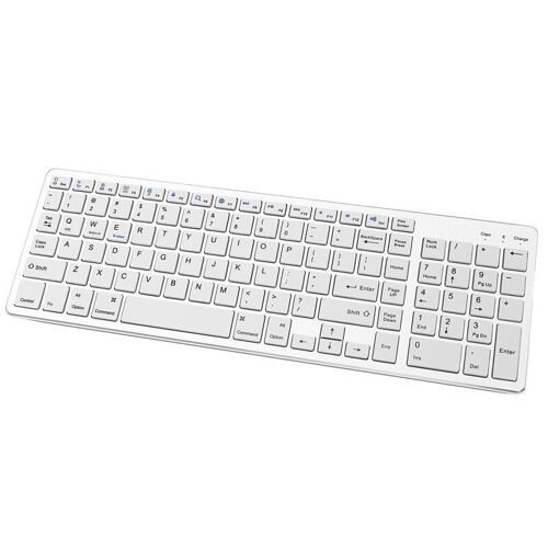 Clavier sans fil Bluetooth Ultra-fin, Rechargeable, avec pavé numérique, pour ordinateur portable, Windows et IOS