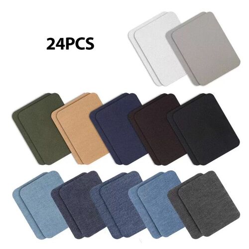Réparation De Tissu Rectangulaire Pour Pantalons, 24 Pièces, Pour Vêtements, Jeans, Fer À Coudre Sur Patch