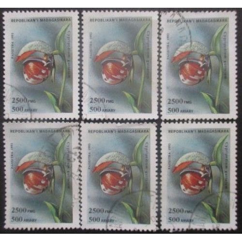 Madagascar N°1323g X 6 Oblitéré