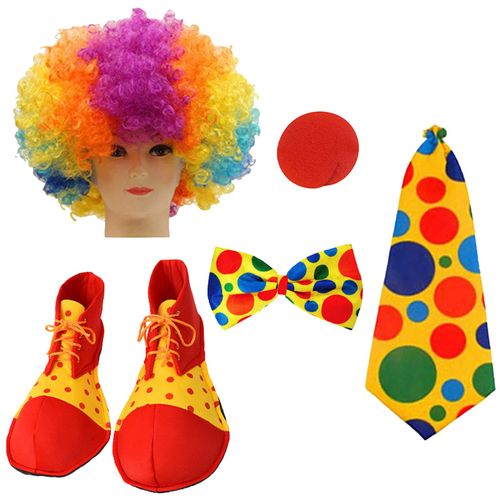 Costume De Clown De Cirque, Gilet Et Chaussures, Accessoires De Maquillage D'halloween Pour Adultes Et Adolescents Avec Accessoires