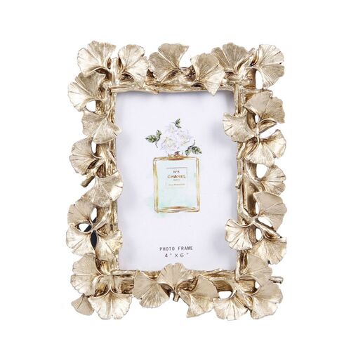 Cadre Photo Vintage en résine de Ginkgo doré, cadre Photo créatif nordique, artisanat, décoration de maison personnalisée, ornements, cadeaux, nouveau