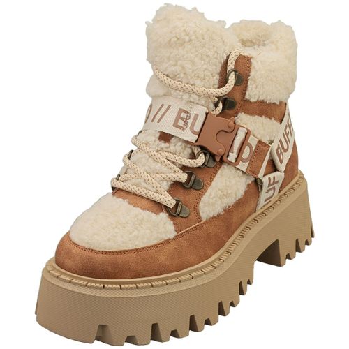 Buffalo Aspen Com Mid Warm Vegan Bottes Mode Beige Cognac Femme