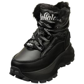 Chaussures Buffalo Manhattan Vegan Bottines Plateforme Noir