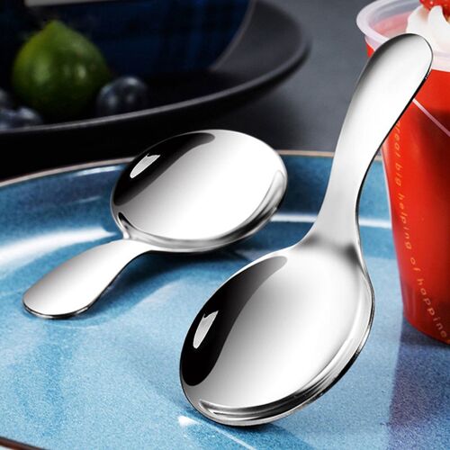 Petite Cuillère À Thé Et Café En Acier Inoxydable, Manche Court, Dorée, Mini Cuillère À Dessert, Condiment De Cuisine, Cuillère À Sucre Et À Épices, 1 Pièce