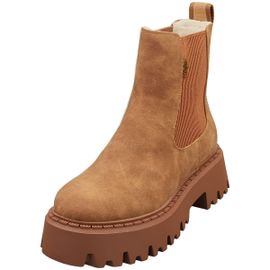 Buffalo Aspen Warm Vegan Chelsea Boots Femme Cognac