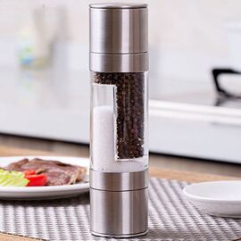 Moulin À Poivre Manuel À Double Tête En Acier Inoxydable, Salière, Ustensile De Cuisine Pratique