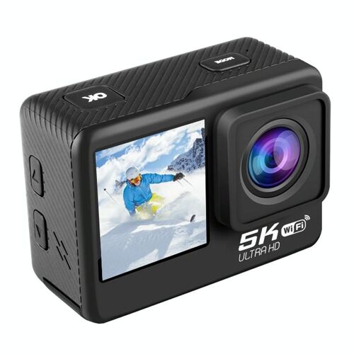 Camera Sport 5K 30FPS WIFI HD Anti-Shake Dual-Screen IP68 Étanche 64G Inclus YONIS