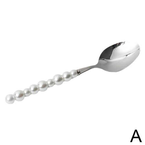 Ensemble De Couverts Avec Perles En Argent, Style Européen, 4 Pièces, 18/10, Couteau, Fourchette, Cuillère, Couverts Créatifs En Acier 304, Cadeau B2b7