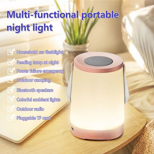 Lampe D'ambiance Multifonction Pour Enfants, Rechargeable Par Usb, Luminaire D'ambiance Pour Chambre À Coucher, Avec Haut-Parleur, Pour L'intérieur Et L'extérieur