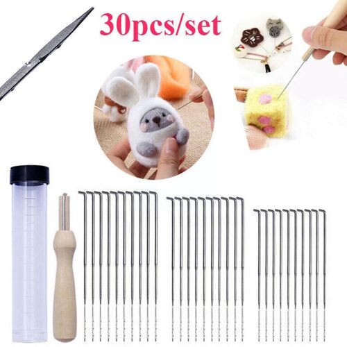 Kit De Feutrage À L'aiguille En Bois, 3 Tailles, Protecteur De Doigts Pour Le Bricolage, La Couture, Fait À La Main, Wo F4i3