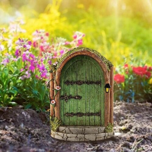 Figurines de porte de jardin, lutin, lutin Miniature, porte, arbre, fenêtre, Sculpture de noël, ornements décoratifs pour la maison, T7u9