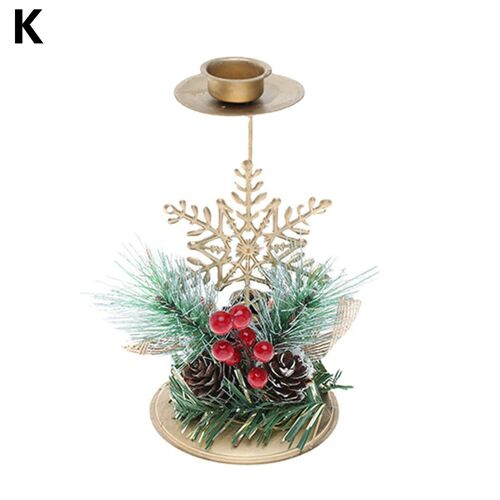 Bougeoir de noël en fer forgé doré, Arrangement de décoration de Table de fenêtre, décorations de joyeux noël pour la maison