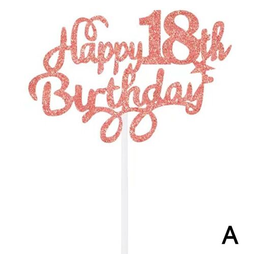 Carte d'insertion de gâteau d'anniversaire joyeux anniversaire, 18 ans, décoration de gâteau en acrylique, lettres, accessoires anglais, décoration de gâteau K5j4
