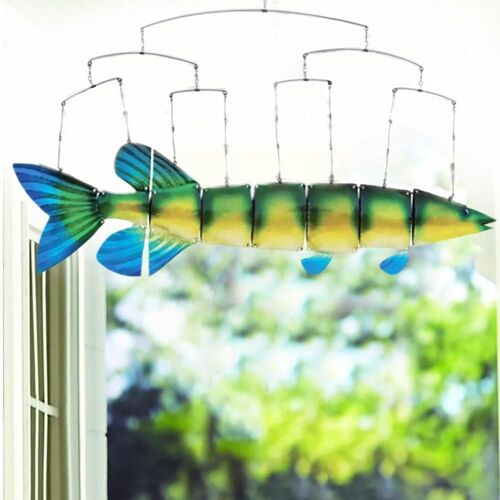 Poisson Tropical flottant en métal détachable, pendentif de carillons, décoration de la maison, jardin, cour, vent, extérieur, T3p8