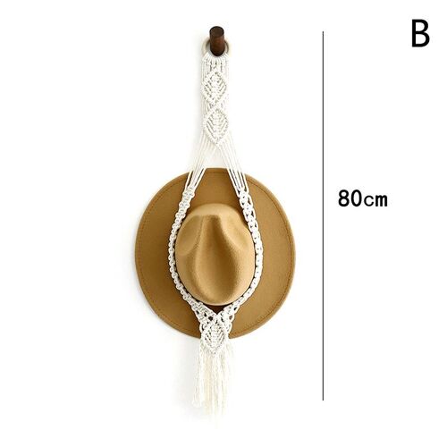 Porte-chapeau en coton Boho multicouche, présentoir à chapeau, porte-casquette de rangement, cintre à écharpe, tapisserie nordique en macramé, décoration murale