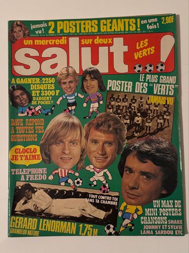 Revue Salut Numéro 13 Mars 1977 Johnny Sardou Dave Lenorman Les Verts St Etienne Complet Lama