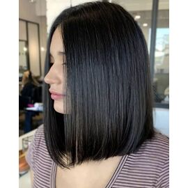 Perruque Synthétique Noire Courte – Carré Frangé, Bonnet Moyen, Look Naturel Pour Femme