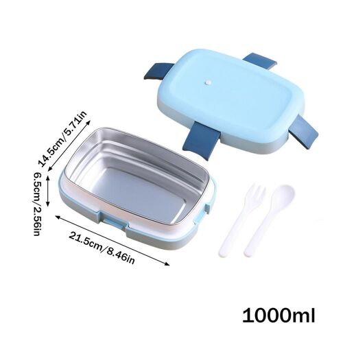 Boîte À Déjeuner Pour Enfants Et Adultes 1000ml, Portable En Acier Inoxydable, Couverture De Ceinture Isolante Étanche, Conteneur À Déjeuner Avec Cuillère Et Fourchette