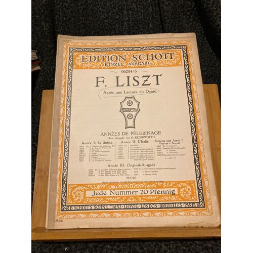 Liszt Après Une Lecture Du Dante Partition Piano Années De Pèlerinage Iii Éditions Schott