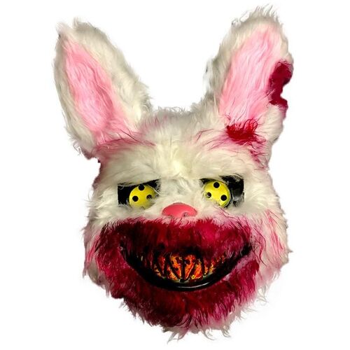 Masque fantôme lapin en peluche pour Halloween, couvre-chef ours sanglant réaliste, accessoire de Performance, masque de Festival d'horreur d'halloween