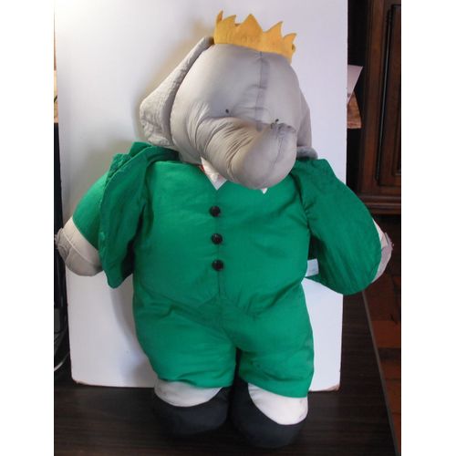 Grande Peluche Vintage Babar En Toile De Parachute