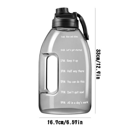 Bouteille D'eau Réutilisable Avec Marqueur De Temps, 1 Gallon, Portable, Anti-Fuite, Extérieur, Sport, Fitness, Motivation, Couvercle Rabattable