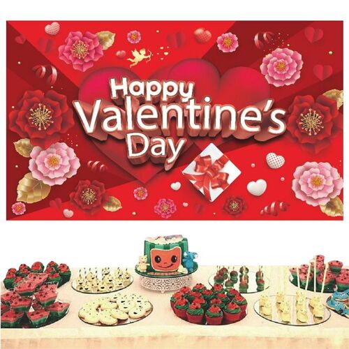 Bannière d'arrière-plan de saint-valentin, fournitures de décoration de saint-valentin, stand Photo de fête, accessoire de saint-valentin, drapeau suspendu d'ambiance