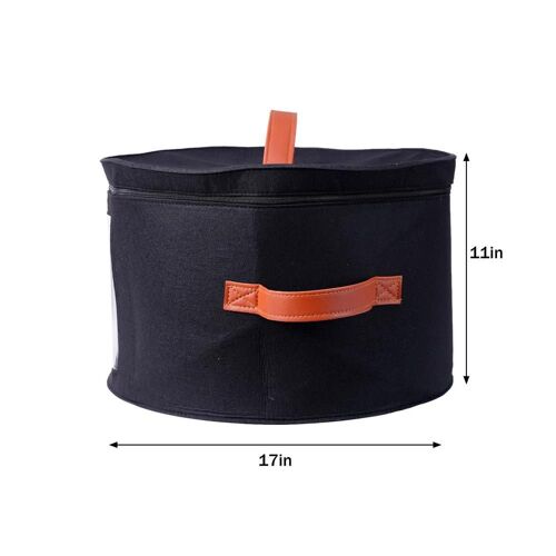 Boîte de rangement de chapeau en feutre, seau 2 couleurs, sac à gants de voyage Portable anti-poussière avec couvercle rond pliable