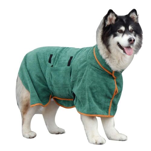Peignoir À Séchage Rapide Pour Chien, Serviette En Microfibre, Douce Et Absorbante, Ajustable, Avec Crochet Et Boucle Pour Habiller Les Chiots