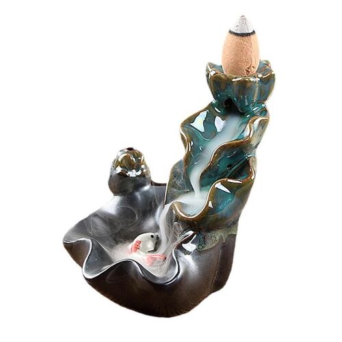 Encensoir à reflux, brûleur de fumée, ornement d'aromathérapie avec des montagnes hautes, eau qui coule, pour la maison, le bureau, salle de méditation, Yoga