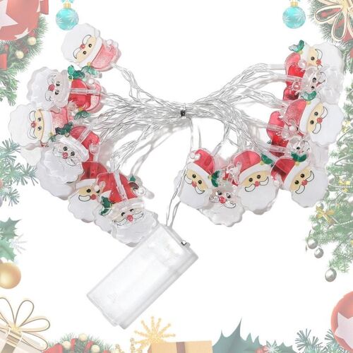 Guirlande Lumineuse Led Pour Père Noël, 20 Led, 9,84 Pieds, Décoration De Noël, Fenêtre D'hiver