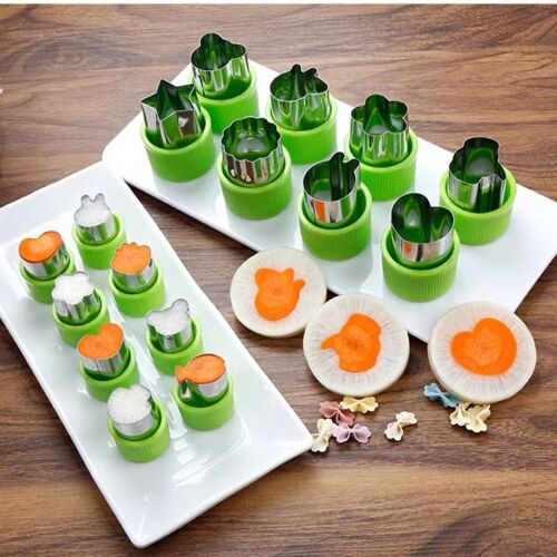 Ensemble De 9 Coupe-Légumes Multifonctions En Acier Inoxydable, Ensemble De Formes, Coupe-Biscuits À Faire Soi-Même, Fleur Pour Enfants, Friandises, Aliments Et Fruits