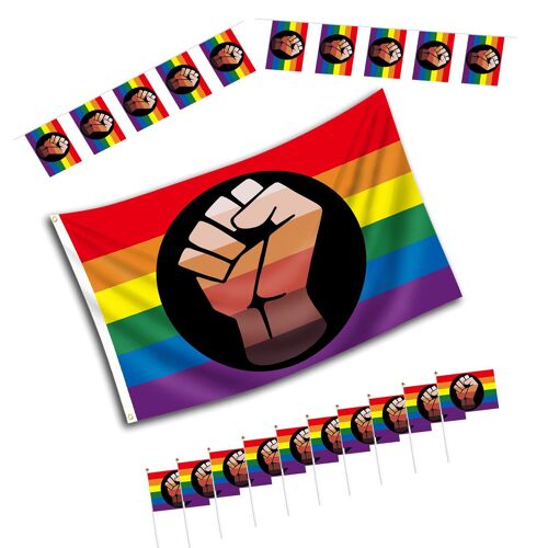 Ensemble de drapeaux arc-en-ciel pour la fierté Progressive, Mini drapeaux de poche pour la fête du défilé