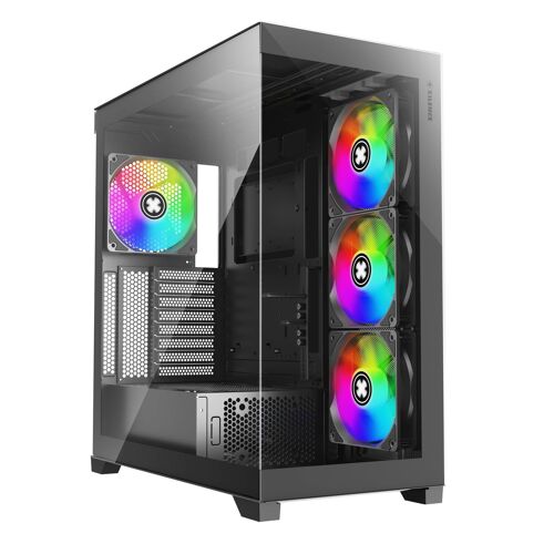 Boitier PC Moyen Tour ATX Xilence Gleam RGB avec panneaux vitrés - Noir
