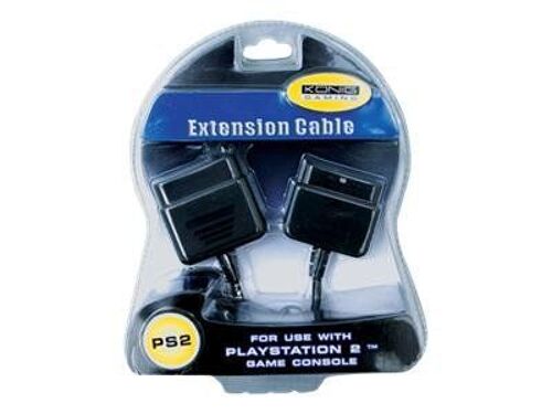 König - Rallonge pour manette de jeu - connecteur de contrôleur PS2 femelle pour connecteur de contrôleur PS2 mâle - 2 m - noir - pour PlayStation One de Sony, Sony PlayStation, Sony PlayStation...