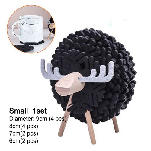 Tapis De Tasse Antidérapant En Forme De Mouton, Sous-Verres Isolés, Rond En Feutre, Décoration Créative Pour La Maison Et Le Bureau, Artisanat D'art, Nouvelle Collection 2023