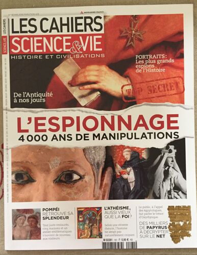 Les Cahiers Science Et Vie Histoire Et Civilisations N*161 Mai 2016 L'espionnage