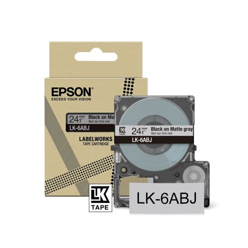 Epson Matte Tape Grey/Black 24mm 8m Lk-6abj