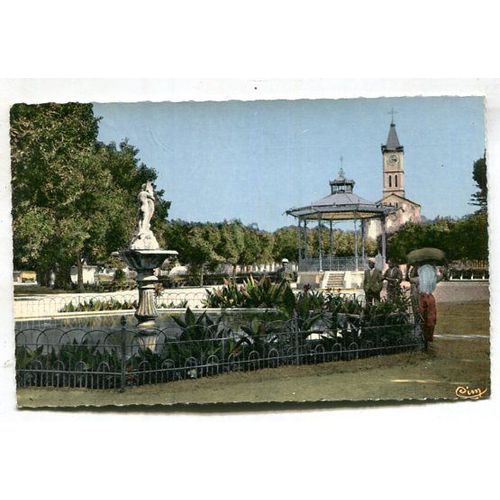 Carte Postale - Intérieur Du Jardin Public Et L' Eglise - Perrégaux - Algérie Française