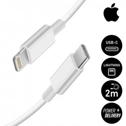 Apple Original - 2m Cable Chargeur Cordon Usb-C Vers Lightning Pour Prise Secteur 18w/20w Compatible Iphone 11 12 13 / Pro / Max / Mini